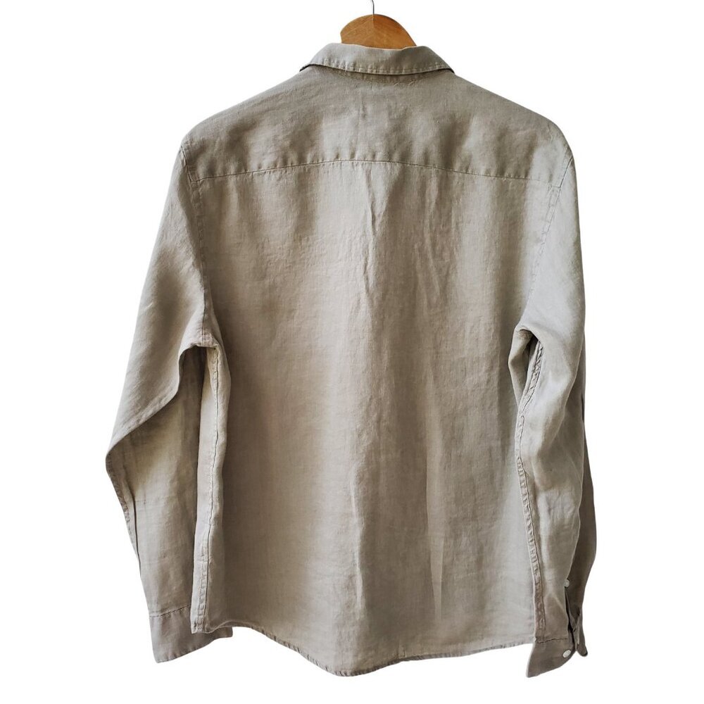 H&M 100% Linen Men's Button Down Long Sleeved Shirt Size S - Picture 4 of 16